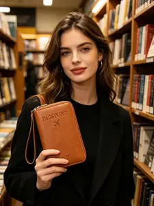 Vintage Style Leather Zippered Phone Wristlet, Retro Clutch with Card Slots & Phone Pocket, Timeless All-in-One Wallet for Women, Daily Wear & Gift