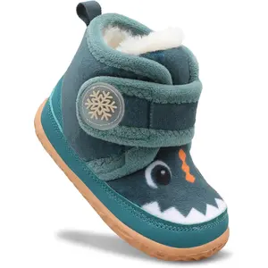 P-SOK011    Toddler Slippers Girl Boy House Shoes Fuzzy Hard Bottom Winter Boots Baby Cozy Walking Sock Shoes