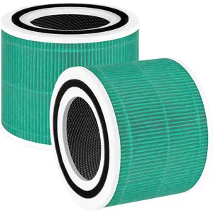 Core 300 Filter Replacement Fit for Levoit Core 300 Core 300-RF-TX (Green), 3-in-1 H13 True HEPA and Activated Carbon Odor Absorber Fiter - 2 Pack