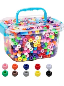 1120pcs Colorful Pony Beads Set with Storage Box, High-End Mixed Material Beading Making Jewelry Making Kit, Ideal for Bracelets, Necklaces, Keychains, DIY Beads