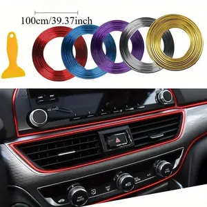 5m lot Car Dashboard Door Edge Insert Trim Styling Interior Decorative Moulding Insert Strip With Scraper