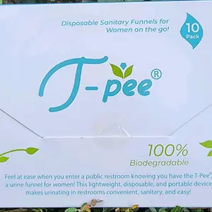 T-Pee  A portable, disposable urine funnel for women on the go. Pack of 10.