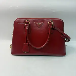 Pre-owned Calfskin Crossbody Bags Prada Waxy Red Handbag/Crossbody
