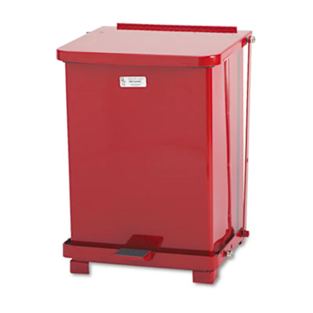 212 MAIN Red Biohazard Garbage Can for Nursery, 7 Gal Square Touchless Self-Closing Lid Stainless Steel Bin with Odor Seal, Biohazard Waste, Plastic, Nylon, Square Shape, 7Gal, General Waste, Handsfree Unit, Maximum Control Of Infectious Waste