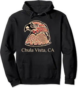 Chula Vista CA Eagle Native American Indian Haida Pacific NW Pullover Hoodie - Katiareg Shop 38B08QT18VX8