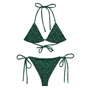 Green Scales Bikini, Snake Skin Bikini, Dragon Scales Bikini, Vibrant Swimwear, Forest Elf Bikini, Sizes 2XS-6XL, Two Piece Swimsuit
