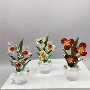 Handmade stained glass crystal flowers Christmas Halloween Mother's Day decoration Outdoor balcony indoor home furnishings No electricity safety floral artwork Creative gifts for girlfriends and girlfriends Decorative Fruit flower bouquets