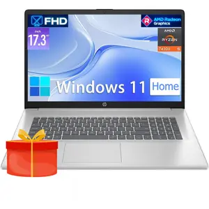 HP 17.3'' Laptop Business Computer - AMD Ryzen 5 7430U(6-Core), 17.3" FHD IPS Anti-Glare Display, Wi-Fi 6, BT 5.4, Win 11 Home, for Home & Work, up to 32GB RAM, 512GB SSD