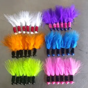 West Kentucky Outdoors Pack of 2 Marabou Jigs - Handcrafted Fishing Lures Available in 1/80 to 1/4 oz with Regular J-Hooks or Sickle Hooks