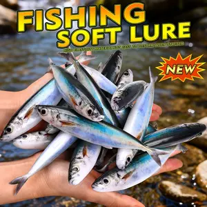 3pcs Soft Lure Set/14.5cm/5.7in 33.3g/1.17oz Mackerel Sardine Drop Lure/Sea Fishing Boat Fishing Simulated Lure, Saltwater Baits Suitable for Deep-Sea Boat Fishing for Tuna And Mackerel