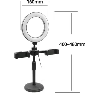 Light with Adjustable Stand 400-480mm Height for Photography and Videography Selfie Smartphone