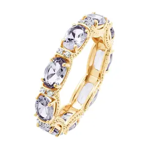 Affinity Gems Gray Spinel Eternity Band, 14K Go ld Plated