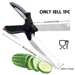 1pc chopping board scissors, 2-in-1 vegetable scissors, Kitchen Shears, dishwasher safe, with safety lock, rust-proof - sharp, can cut vegetables and fruits