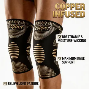 2pack-Knee Compression Sleeves for Men and Women-Copper Knee Braces for Knee Pain, Arthritis, Running and Daily Support – Ultimate Support for Arthritis & Running- Copper Knee Sleeve for Men, Knee Pain Relief & Knees Wrap Supports