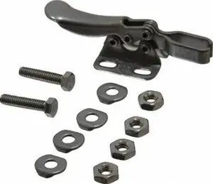 Destaco 205-USS Stainless Steel Manual Hold Down Toggle Clamp - 75 lb Holding Capacity, Horizontal Handle, 80° Handle Movement, 90° Bar Opening, U-Bar, Flanged Base, Electro-Plated Zinc