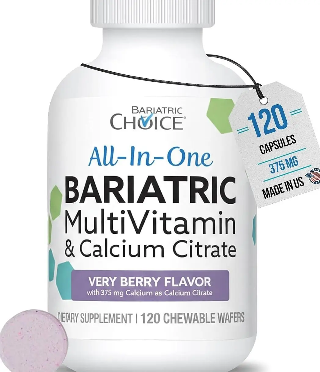 Bariatric Choice All-in-One Chewable Bariatric MultiVitamin with Iron & Calcium Citrate, Very Berry (120ct)