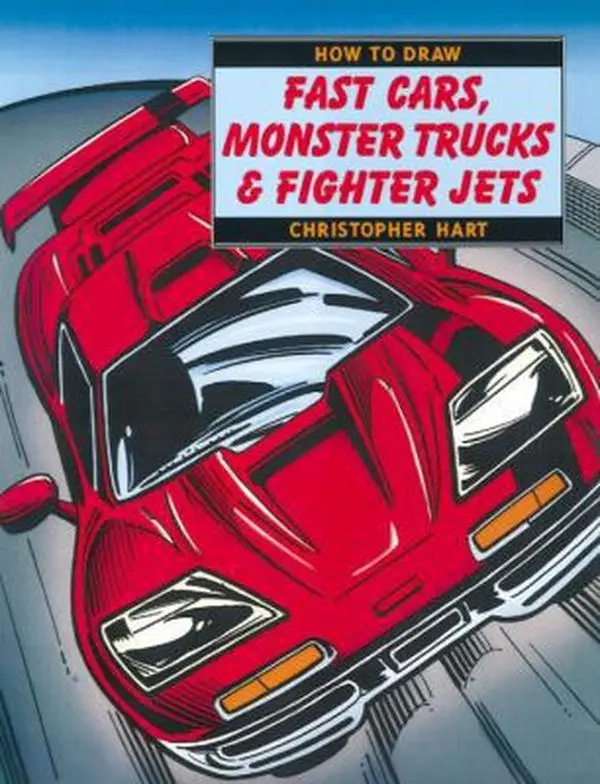 Used Paperback Book - How to Draw Fast Cars, Monster Trucks & Fighter Jets by Christopher Hart (English) - Tutorial, Art Instructionals, How-To Art Instructionals, Authentic Diagrams and Blueprints, Includes American Muscle Cars, Kids