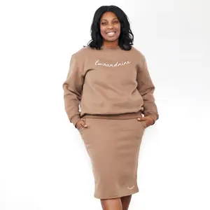 Last Chance- Modest Fleece Sweatshirt & Skirt Set |Sizes S-XL| 25” Length Skirt with Pockets