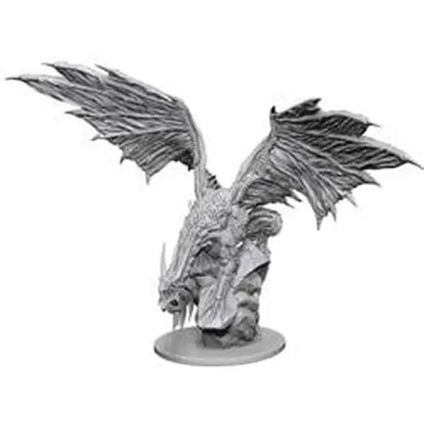 WizKids WZK90192 Pathfinder Battles Deep Cuts Unpainted Silver Dragon W12.5 Plastic Round Miniature - Home Decor Collectible Statue Figurine, Collectibles