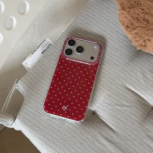 Magnetic Round Edge Dual Layer Polka Dot Protective Phone Case for Apple Iphone17promax/iphone16promax/iphone15promax/iphone14pro/iphone13