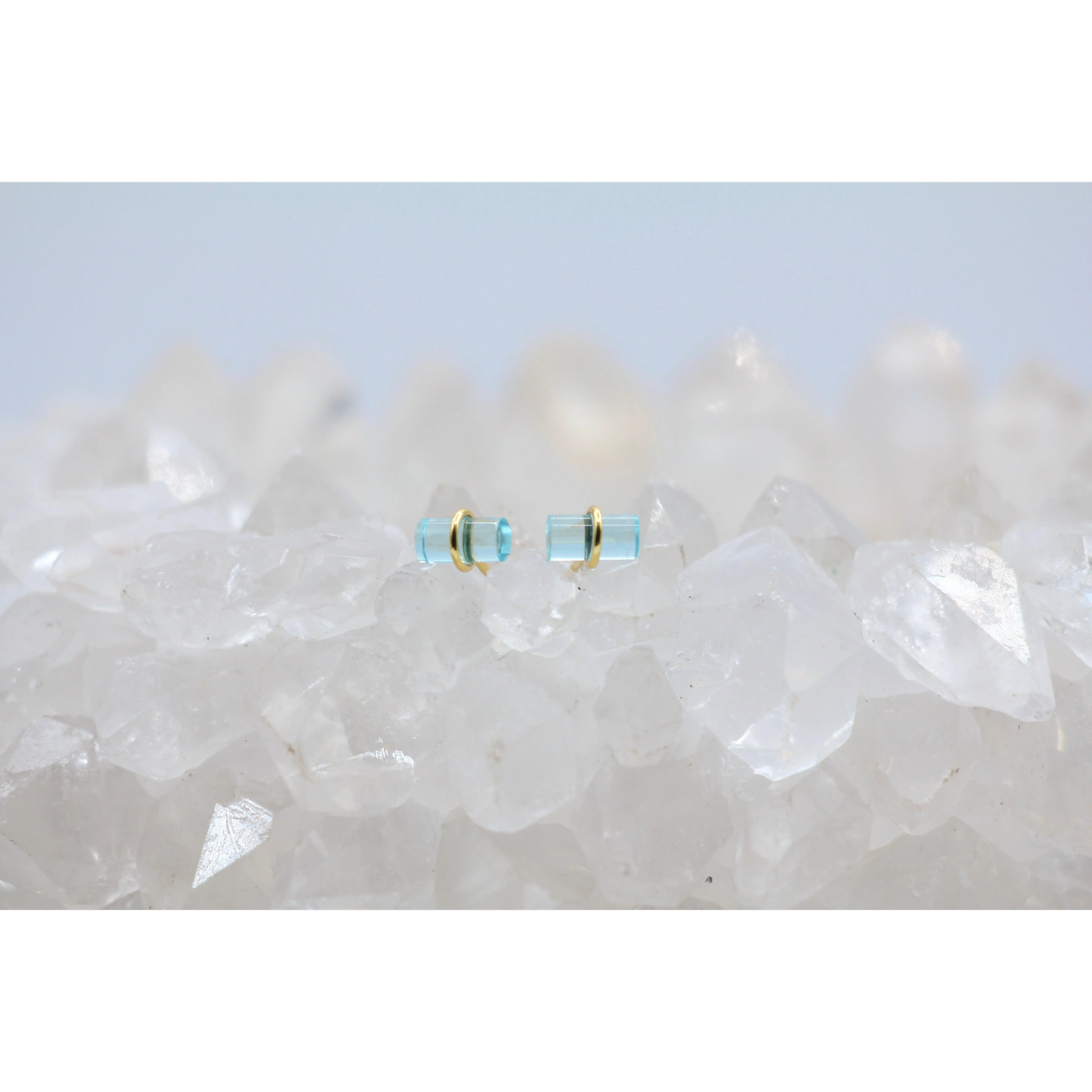 Blue Topaz Stud Earrings