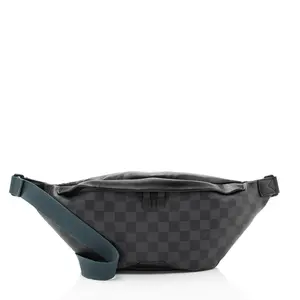 Pre-owned Louis Vuitton Leather Belt Bags Damier Graphite Discovery Bumbag