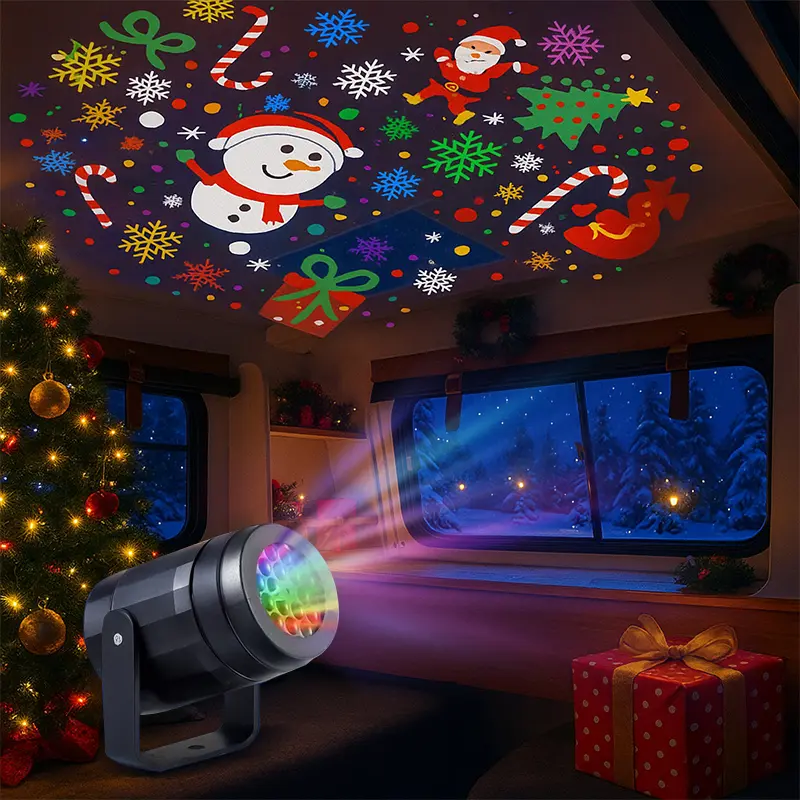 Qawtor Christmas Projector Lights for Outdoor Use with Remote Control Moving Santa Claus Design for Houses Yards Gardens Patios and Festive Party Decorations Christmas Gift