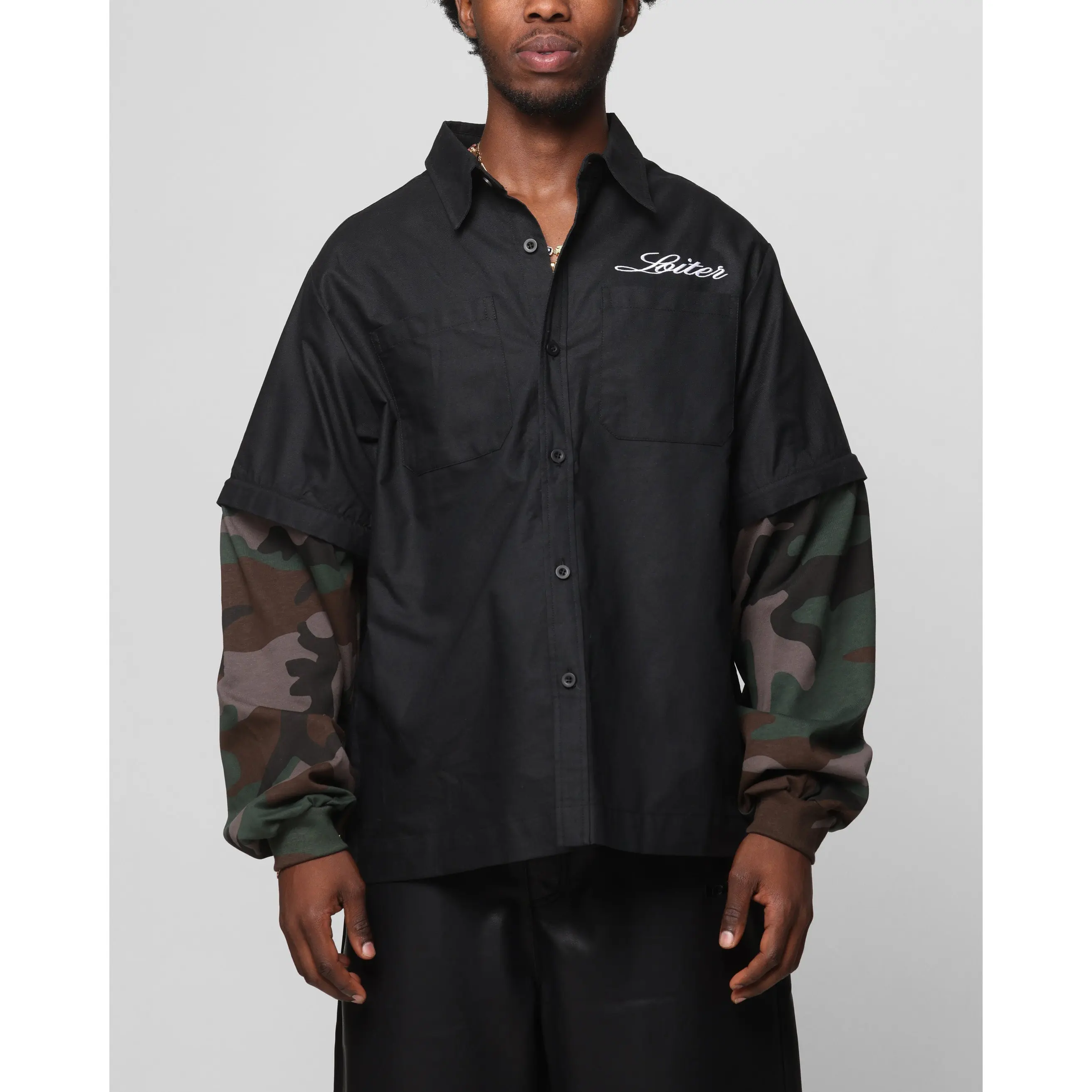 Loiter Art Studio Work Shirt Black/Camo
