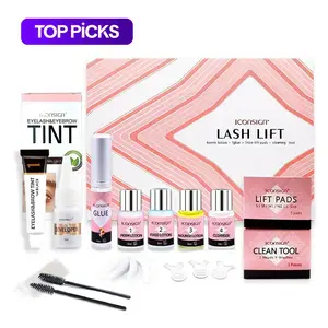 Gentle Lash Lift Kit, 1 Set Waterproof Eyelash Perming & Dyeing Kit with Eyelash Extension Glue, Makeup Tools Set