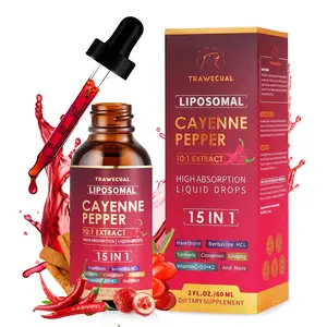 High-Absorption Liposomal Cayenne Pepper Liquid Drops (10:1 Extract) | 15-in-1 Ginseng, Beetroot & Turmeric Complex for Energy Support | Non-GMO, 2 Fl Oz 60ml