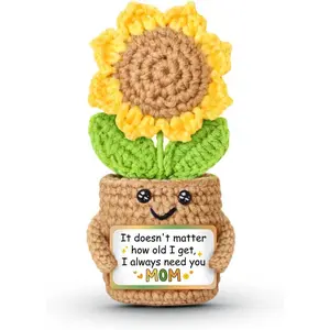 Home FurnishingsSOL VIBES Mothers Day Gift - Gifts For Mom From Daughter & Son, Mini Sunflower Crochet, Gift For Mother In Law Step Bonus Mom, Handmade Desk Decor