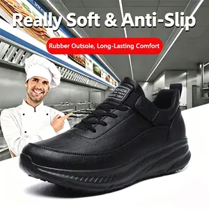 Chef's shoes, work shoes,  waterproof, anti slip,oil proof, work odor proof and  professional kitchen, comfortable, black stain resistant, easy to put on and take off, no need for straps, wide toe
