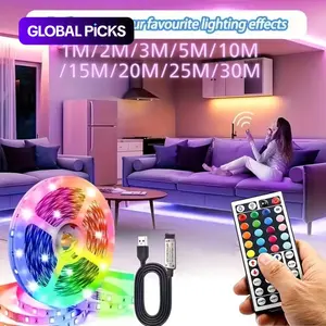 USB LED Strip Light with Remote Controller, RGB Color Changing Flexible Lighting Led Light Backlit for TV Backlight, Bedroom, Desk, PC, Camping & Home Decor