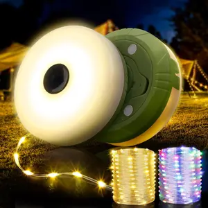 ISUNMEA 32.8FT LED String Lights Outdoor Waterproof with USB Charging（4 in 1 Outdoor Light）- Dimmable Solar Power Patio Lights with LED String for Porch, Garden, Yard, Market, Bistro - Last for 10+Hrs Convenient Lighting