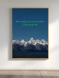 [No Frame] Ghost Town Lyrics Poster, And Nothing Hurts Anymore I Feel Kinda Free Wart Art, Vintage Hip Hop Decor Home, Rap Music Fan Gift