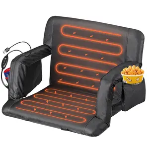 ZENY Portable Heated Stadium Seats for Bleachers 6 Reclining Folding Stadium Chair Waterproof Bottom