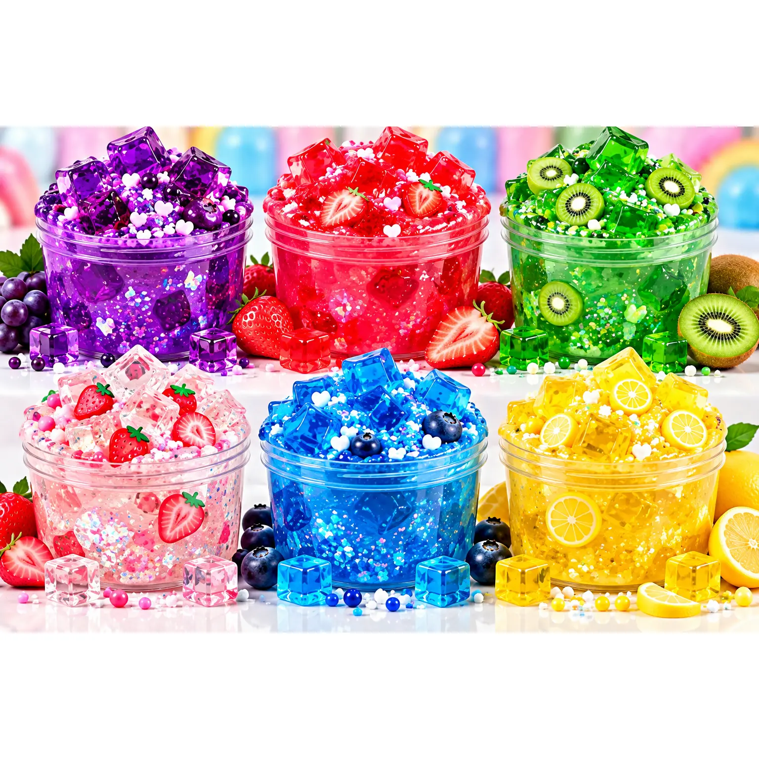 Fruit Crunch Jelly Cube Slime 🍓✨
