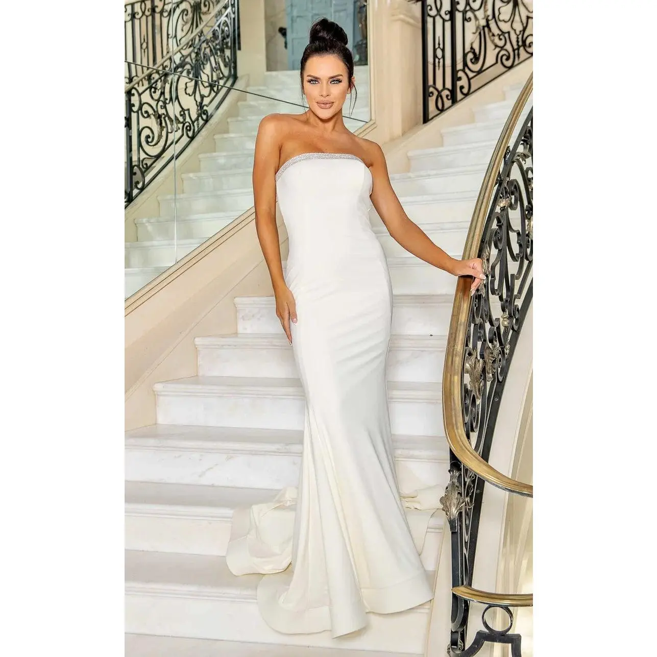 Jessica Angel JA10024 Strapless Mermaid Open Back Train Wedding Dress