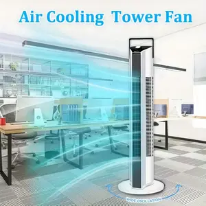 37" Bladeless Oscillating Tower Fan With Fan Handle - 3 Speed Settings+3 Modes, Tower Fans That Blow Cold Air, 60°Oscillating Pedestal Fan, Portable Floor Fan, Cooling Fan For Bedroom Home Room, Personal Air Conditioner, Evaporative Air Cooler