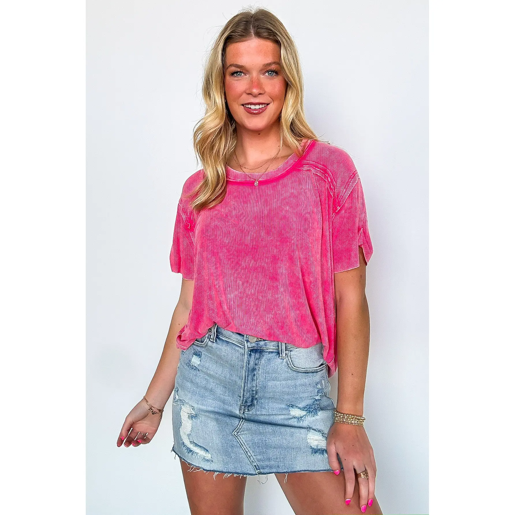 Mirissa Mineral Washed Boat Neck Top - BACK IN STOCK Summer Short