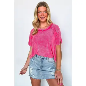 Mirissa Mineral Washed Boat Neck Top - BACK IN STOCK
