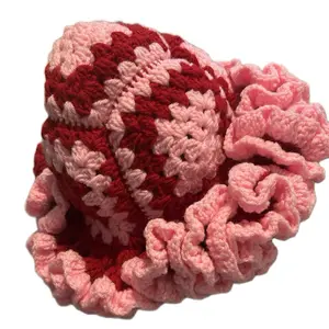 Granny square ruffle hat