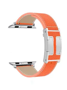 Magnetic Leather Strap High-End Designer Style, Genuine Leather Adjustable From 165 to 215mm, Perfect for Personal Use or Gift, Smartwatch Strap