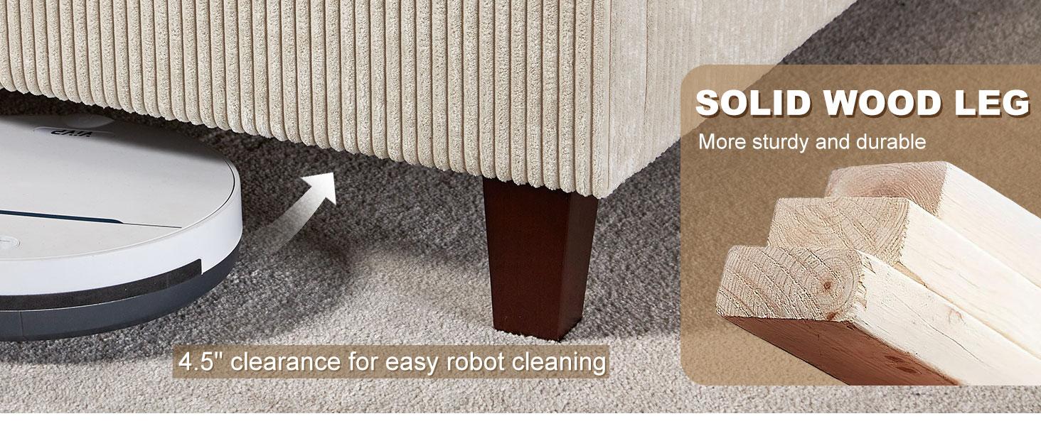 AMERLIFE Upholstered Platform Bed Frame, Wingback Bed with 50.8" Headboard, Corduroy/Solid Wood Leg/No Box Spring Needed/Noise Free/Best Gift Ideas/Christmas Gifts