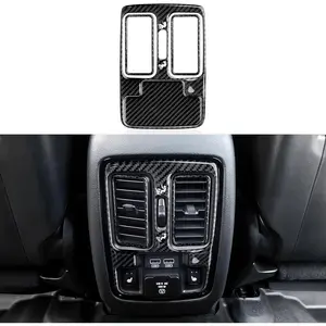 Rear A/C Outlet Vent Cover Decals for 2011-2024 Dodge Durango Accessories Car Carbon Fiber Stickers, A