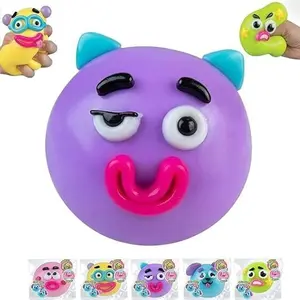 Creative Dog Face-Changing Squeeze Ball – Soft TPR Stress-Relief Toy for Kids and Adults