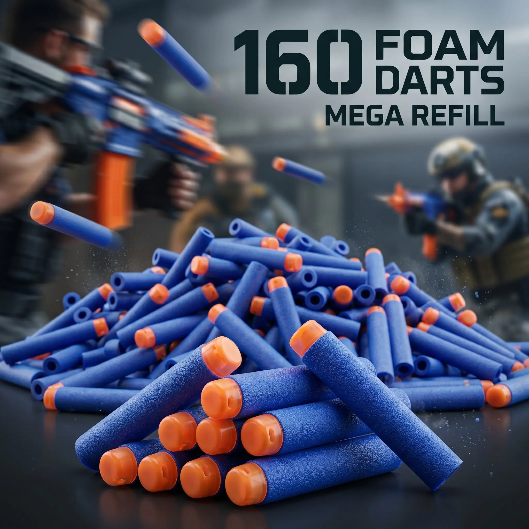 160-Count Foam Shooting Dart Replacement Refill Pack, Blaster Replacement Parts for Ages 12+ Blaster Games