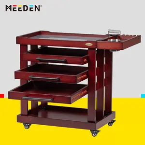 MEEDEN Art Supply Storage Cart, 5 Tier Solid Beech Wood Utility Rolling Cart with 3 Drawers, Craft Orgnizer on 4 Wheels