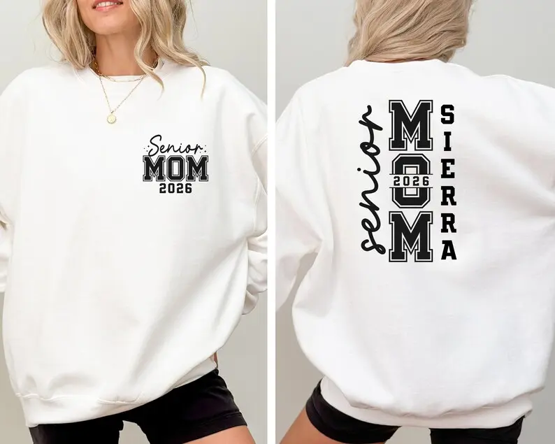 Senior Mom 2026 Shirt - Sweatshirt - Hoodie, Graduation 2026 Mom, Senior Gift Graduation, Matching Family Senior Mom 2026, Class Of 26 Crewneck Tee