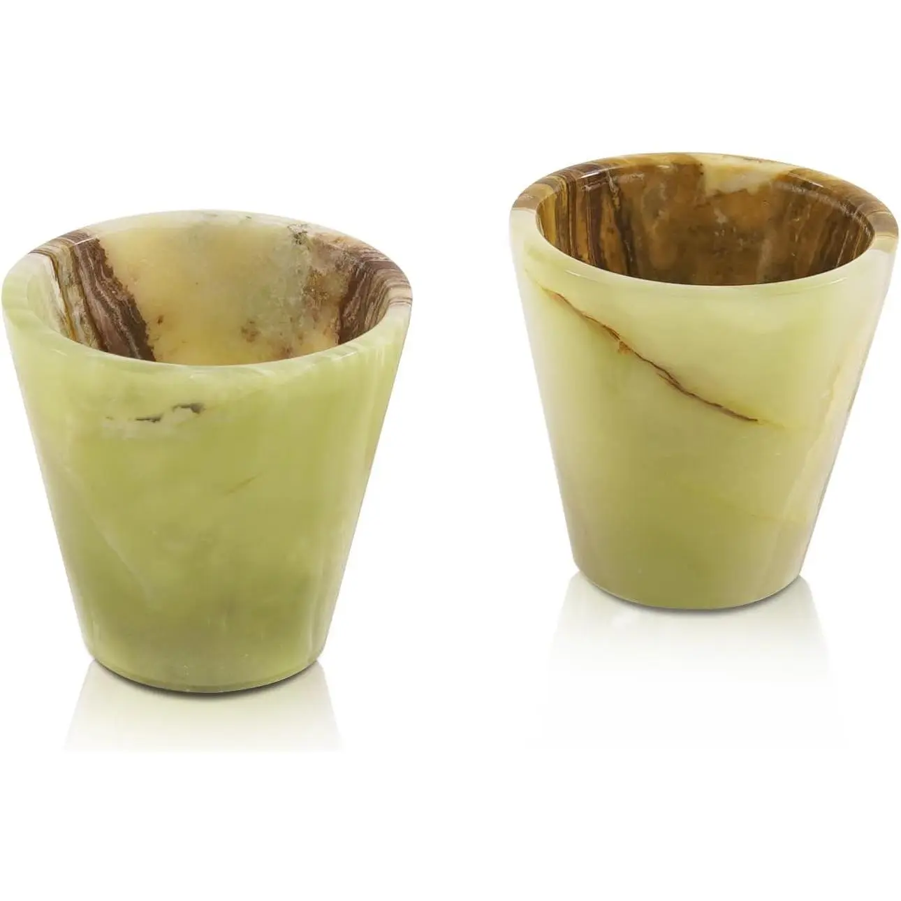 Marble Shot Glasses 2" Inch Green Onyx Handmade  Glasses Set of 2 for , , and  Drinks, Elegant Drinking Cups & Glasses For Bar Accessories